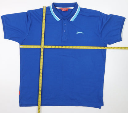 Slazenger Men's Blue XL Short Sleeve Polo Shirt