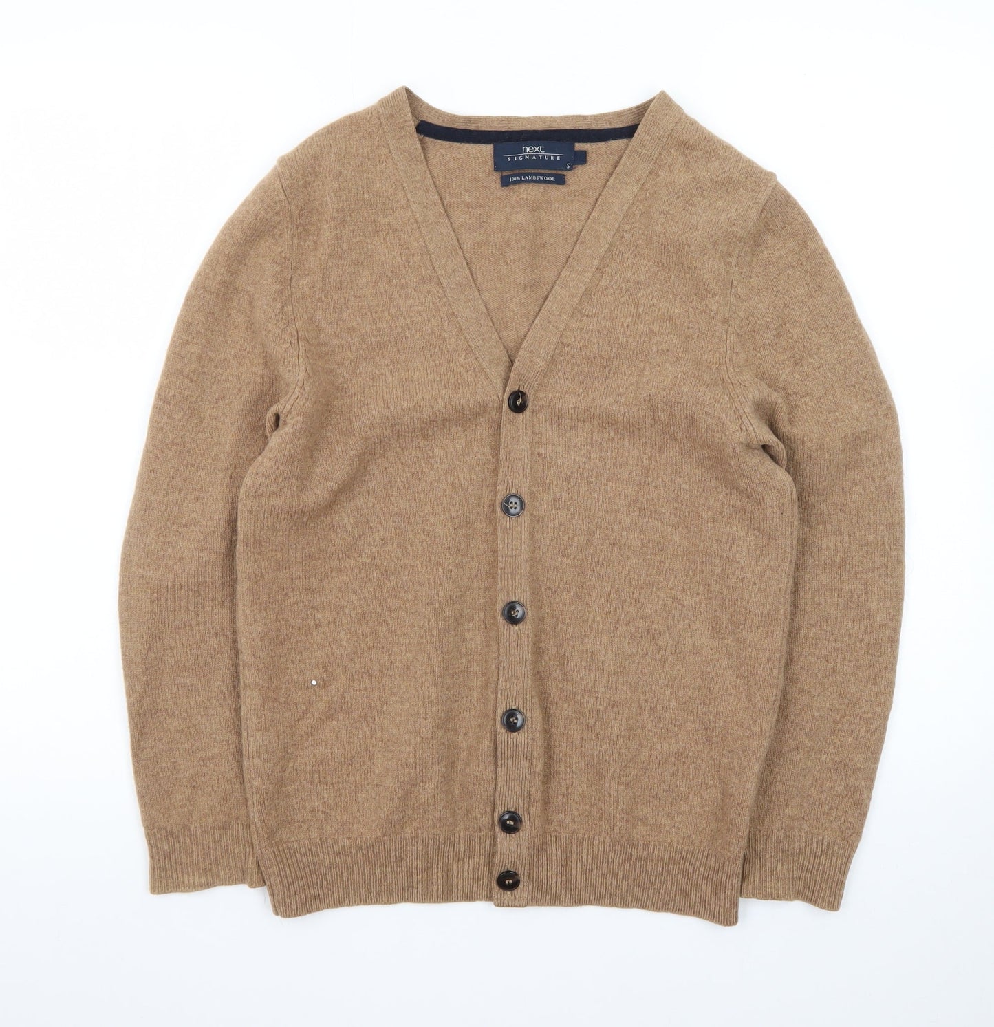 Next Women's Beige Lambswool V-Neck Cardigan Size S