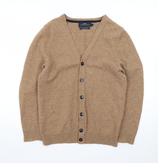 Next Women's Beige Lambswool V-Neck Cardigan Size S