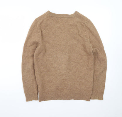 Next Women's Beige Lambswool V-Neck Cardigan Size S