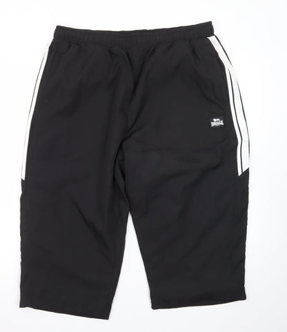 Lonsdale Men’s Black 2XL Sweat Shorts with Stripe Detail