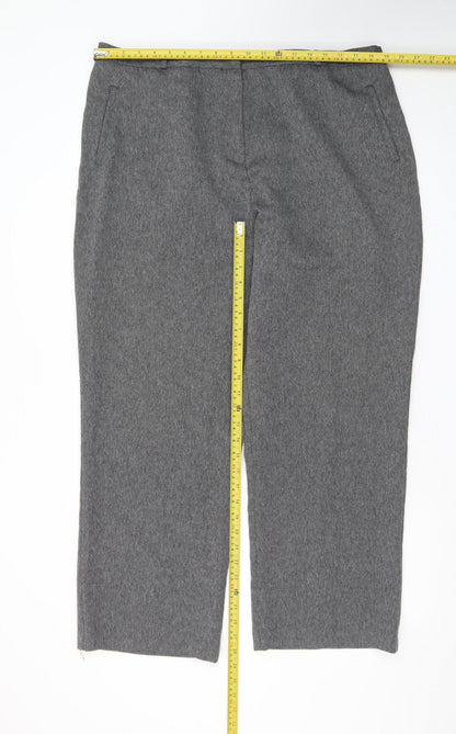 BHS Women’s Grey Herringbone Straight Leg Trousers Size 20