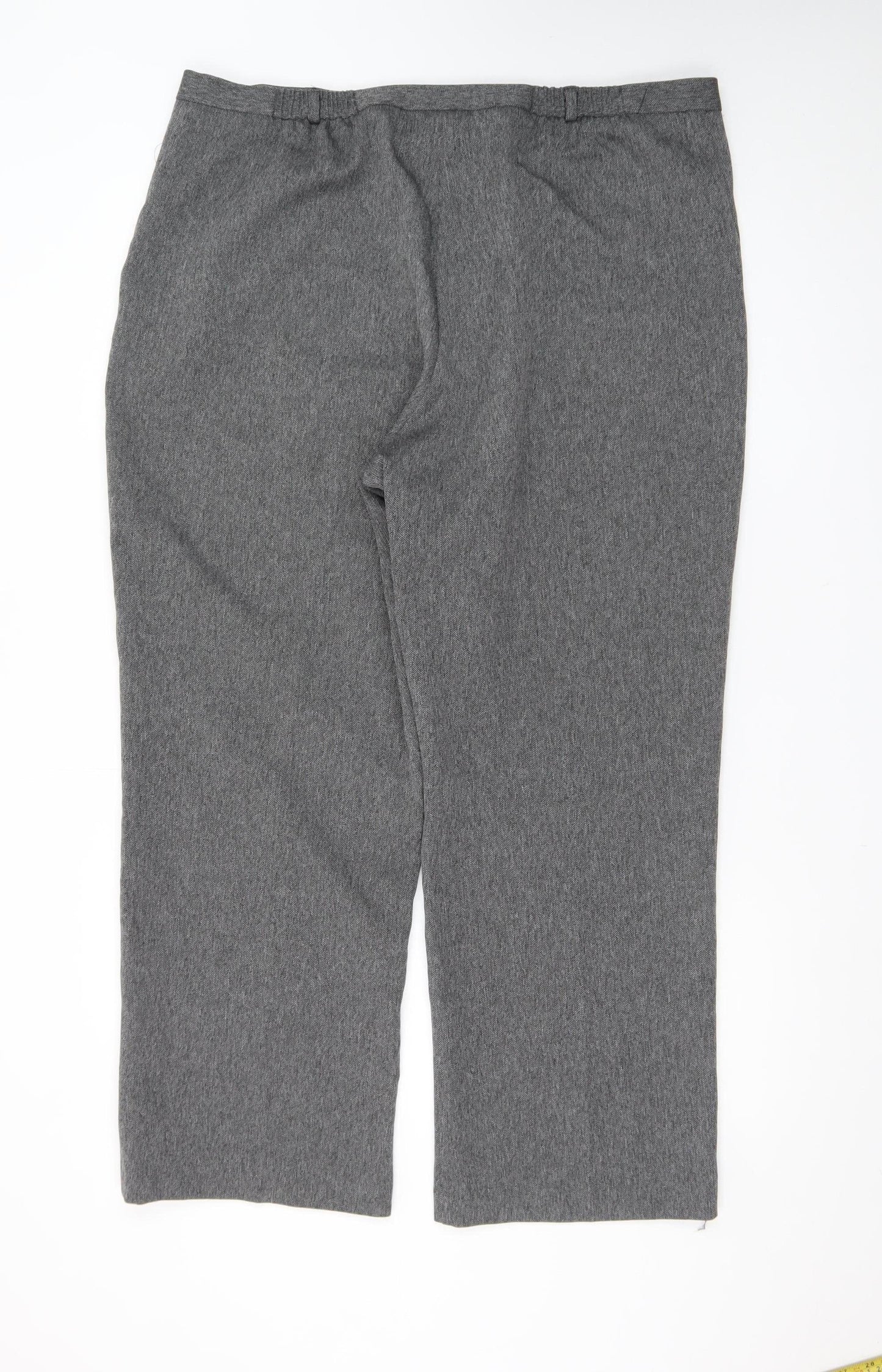 BHS Women’s Grey Herringbone Straight Leg Trousers Size 20