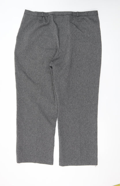 BHS Women’s Grey Herringbone Straight Leg Trousers Size 20