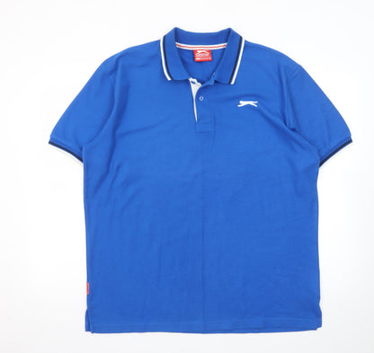 Slazenger Men's Blue Short Sleeve Polo Shirt XL Classic Fit