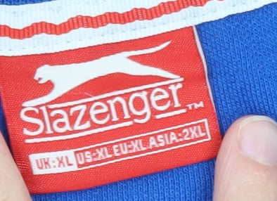 Slazenger Men's Blue Short Sleeve Polo Shirt XL Classic Fit