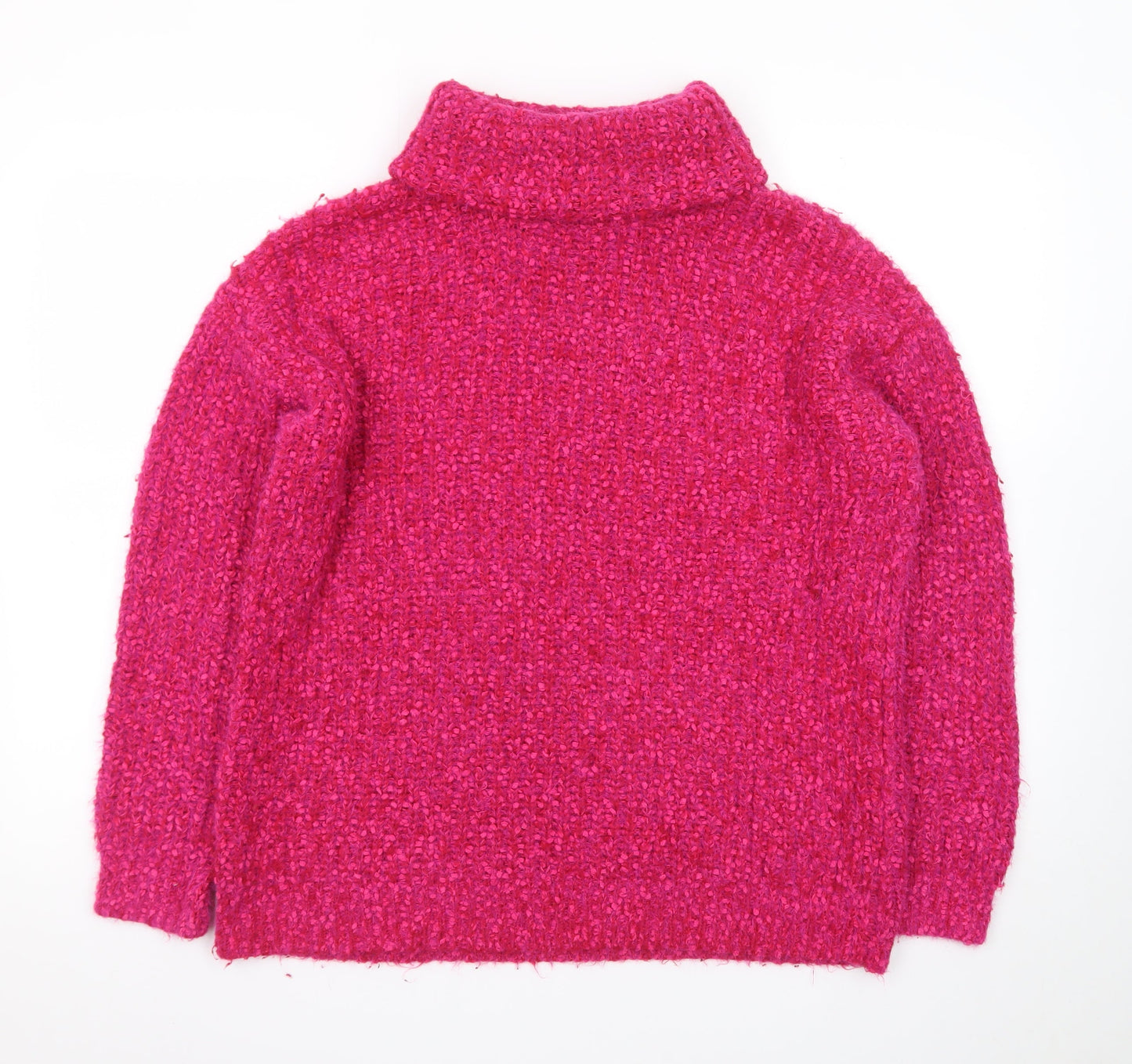 Marks and Spencer Women’s Pink Roll Neck Chunky Knit Jumper Size M