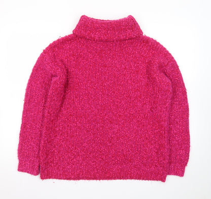 Marks and Spencer Women’s Pink Roll Neck Chunky Knit Jumper Size M