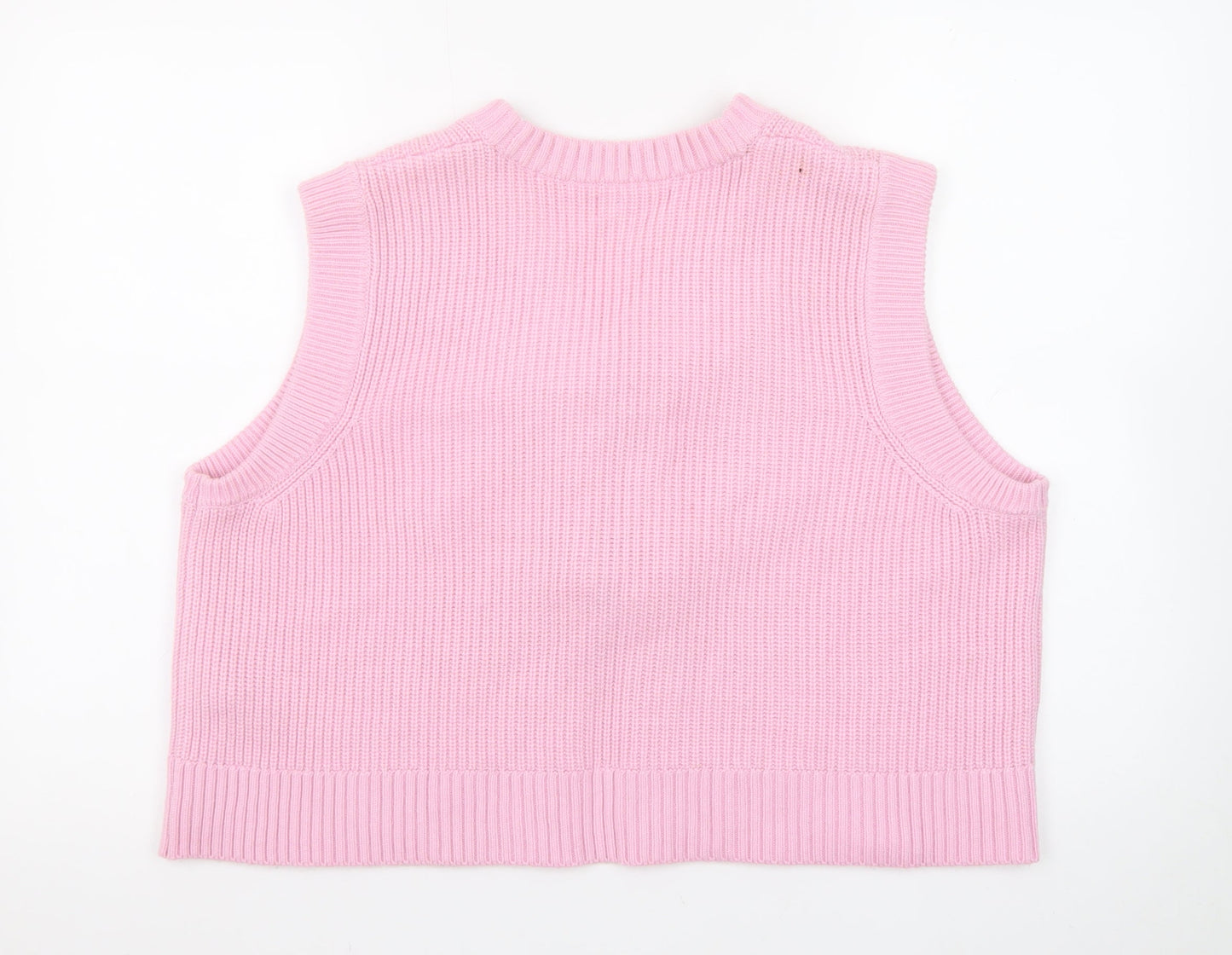 Marks and Spencer Women Pink L Knit Vest Jumper with Bows