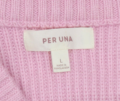 Marks and Spencer Women Pink L Knit Vest Jumper with Bows