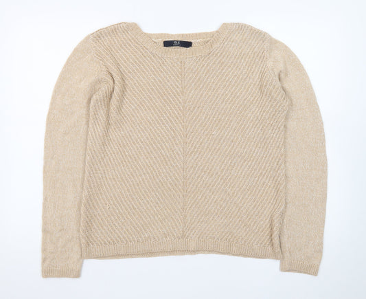 ISLE Essentials Women's Beige Wool Blend Pullover Jumper M 14-16