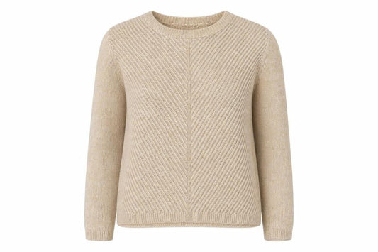 ISLE Essentials Women's Beige Wool Blend Pullover Jumper M 14-16