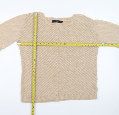 ISLE Essentials Women's Beige Wool Blend Pullover Jumper M 14-16