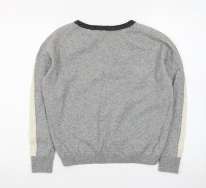 Maison Scotch Women's Grey Wool Blend Pullover Jumper Size S