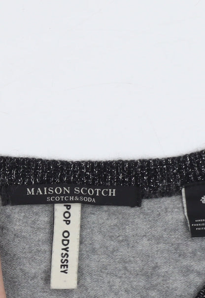 Maison Scotch Women's Grey Wool Blend Pullover Jumper Size S