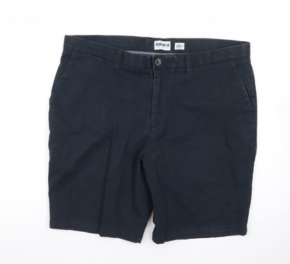 Admiral Men's Blue Chino Shorts Size 36 Regular Cotton Blend