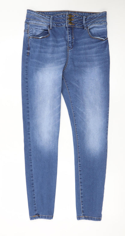Denim Co Womens Blue Skinny Jeans Size 16 High Rise Stretch