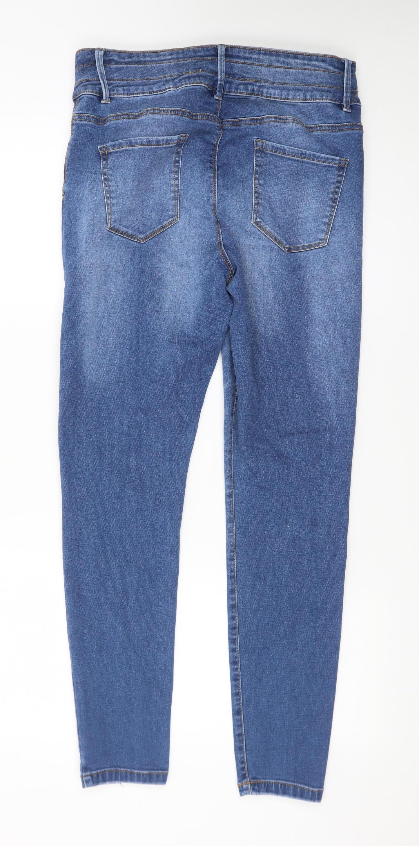 Denim Co Womens Blue Skinny Jeans Size 16 High Rise Stretch