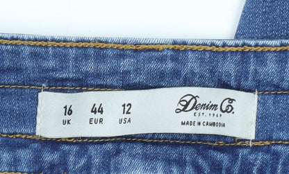 Denim Co Womens Blue Skinny Jeans Size 16 High Rise Stretch