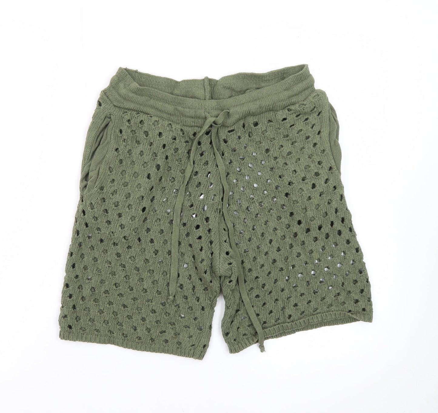 BoohooMAN Men’s Green Knit Sweat Shorts Size S Casual Lightweight