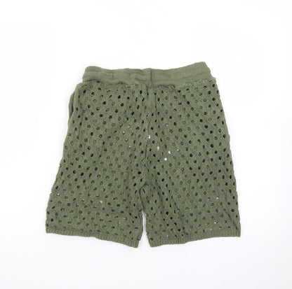 BoohooMAN Men’s Green Knit Sweat Shorts Size S Casual Lightweight