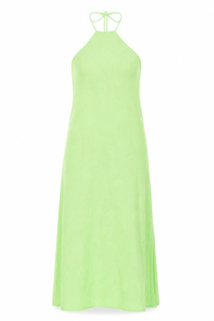 FP Beach Women's Green Halter Slip Dress Size M Knit Summer Style