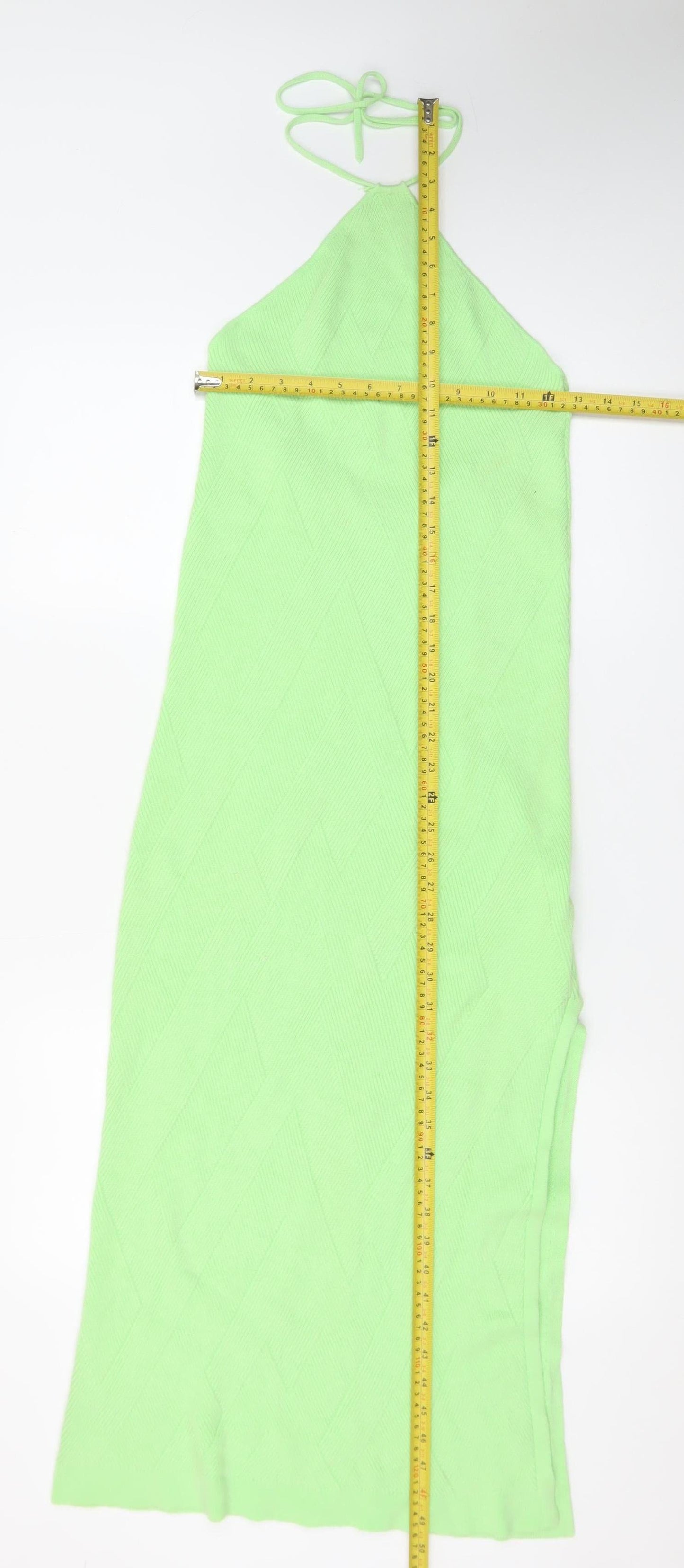 FP Beach Women's Green Halter Slip Dress Size M Knit Summer Style