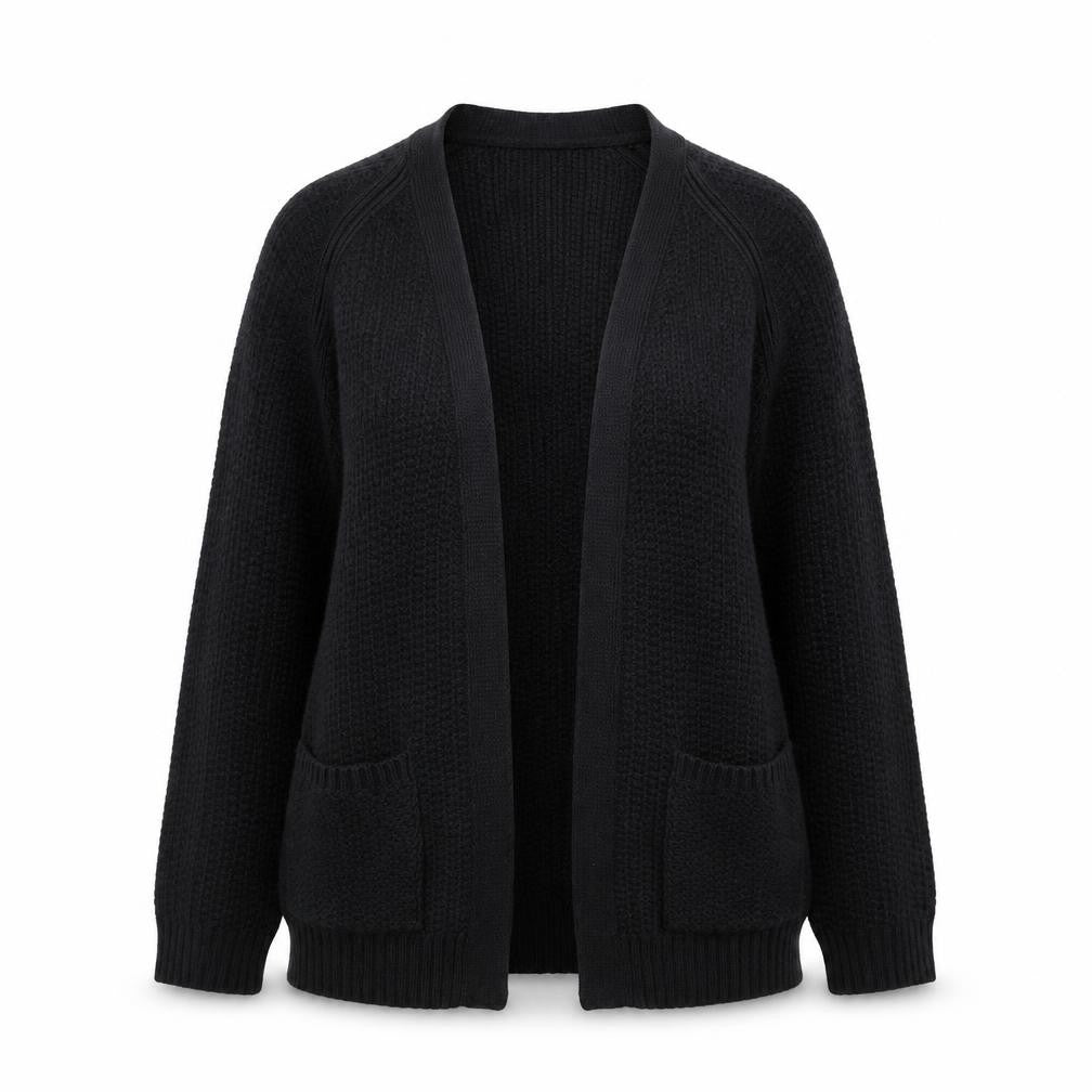 FatFace Women Black Size 6 Open Cardigan Knit Jumper