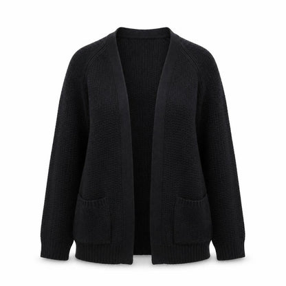 FatFace Women Black Size 6 Open Cardigan Knit Jumper