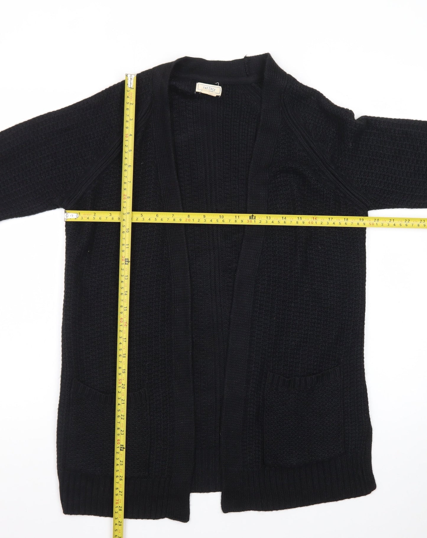 Fat Face Women Black Size 6 Open Cardigan Knit Jumper