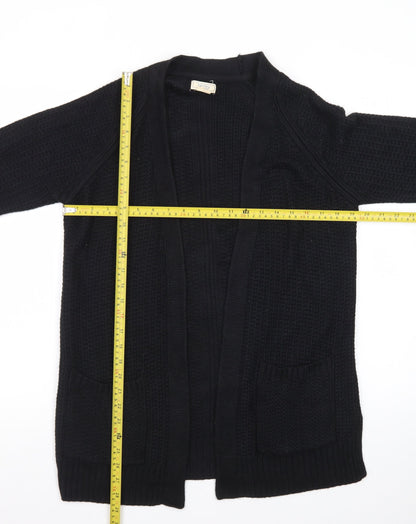 Fat Face Women Black Size 6 Open Cardigan Knit Jumper