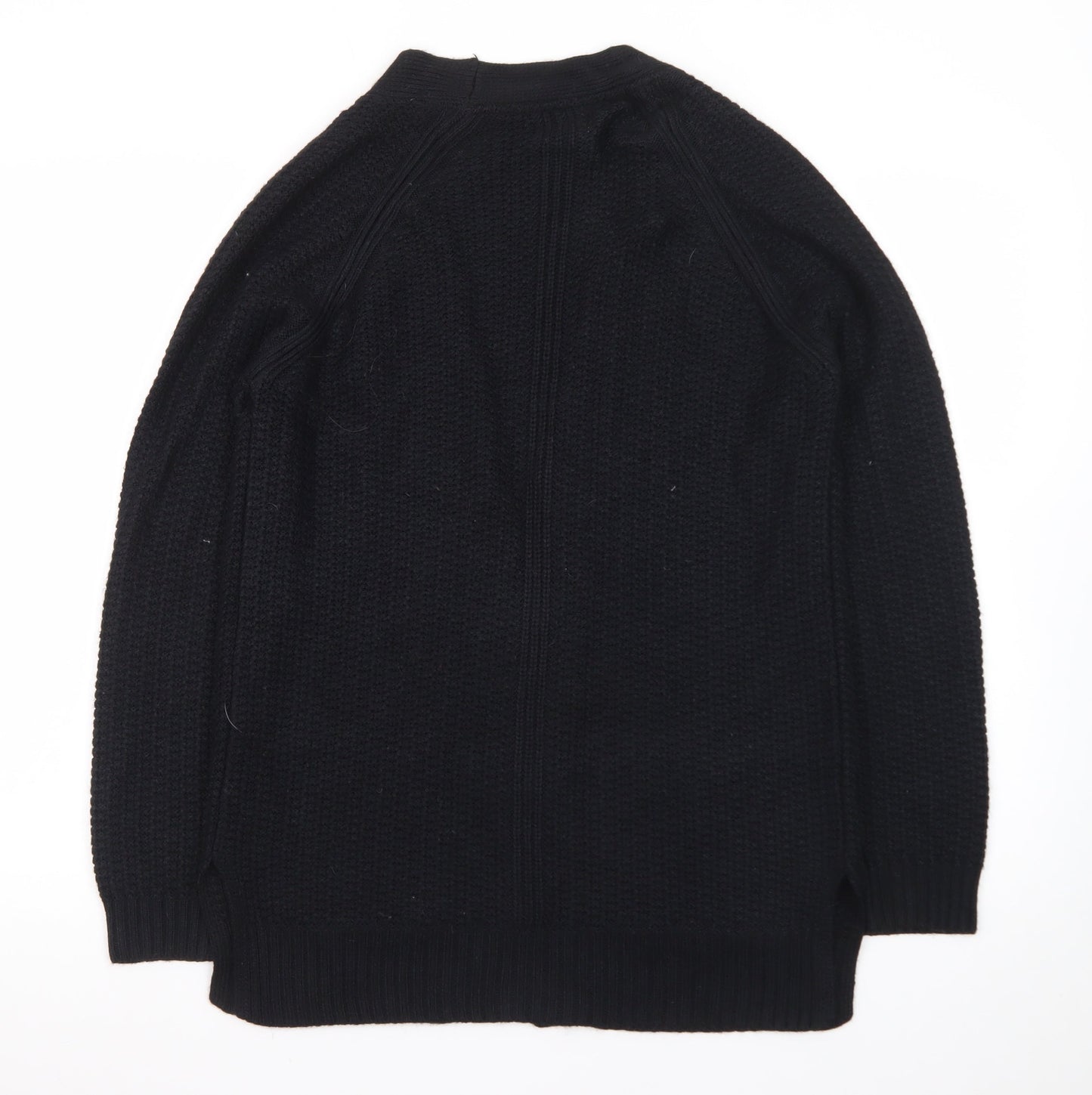 Fat Face Women Black Size 6 Open Cardigan Knit Jumper
