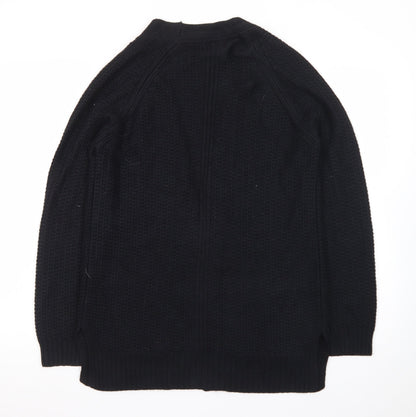 Fat Face Women Black Size 6 Open Cardigan Knit Jumper
