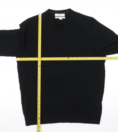 Marks and Spencer Mens Black Merino Wool Crew Neck Jumper M