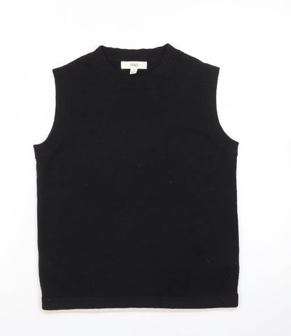 Marks and Spencer Women's Black Knit Sleeveless Vest Jumper Size S