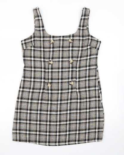 New Look Women's Multicoloured Check Pinafore Dress Size 14