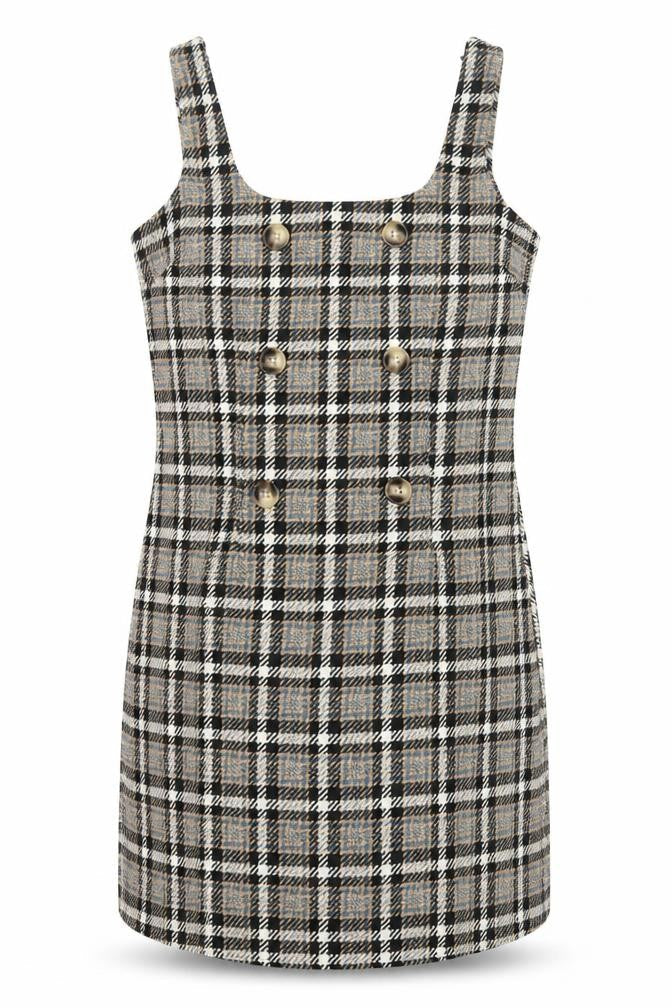 New Look Women's Multicoloured Check Pinafore Dress Size 14