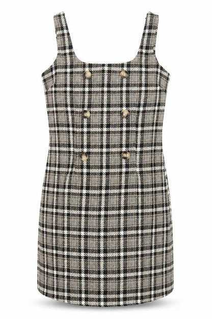 New Look Women's Multicoloured Check Pinafore Dress Size 14
