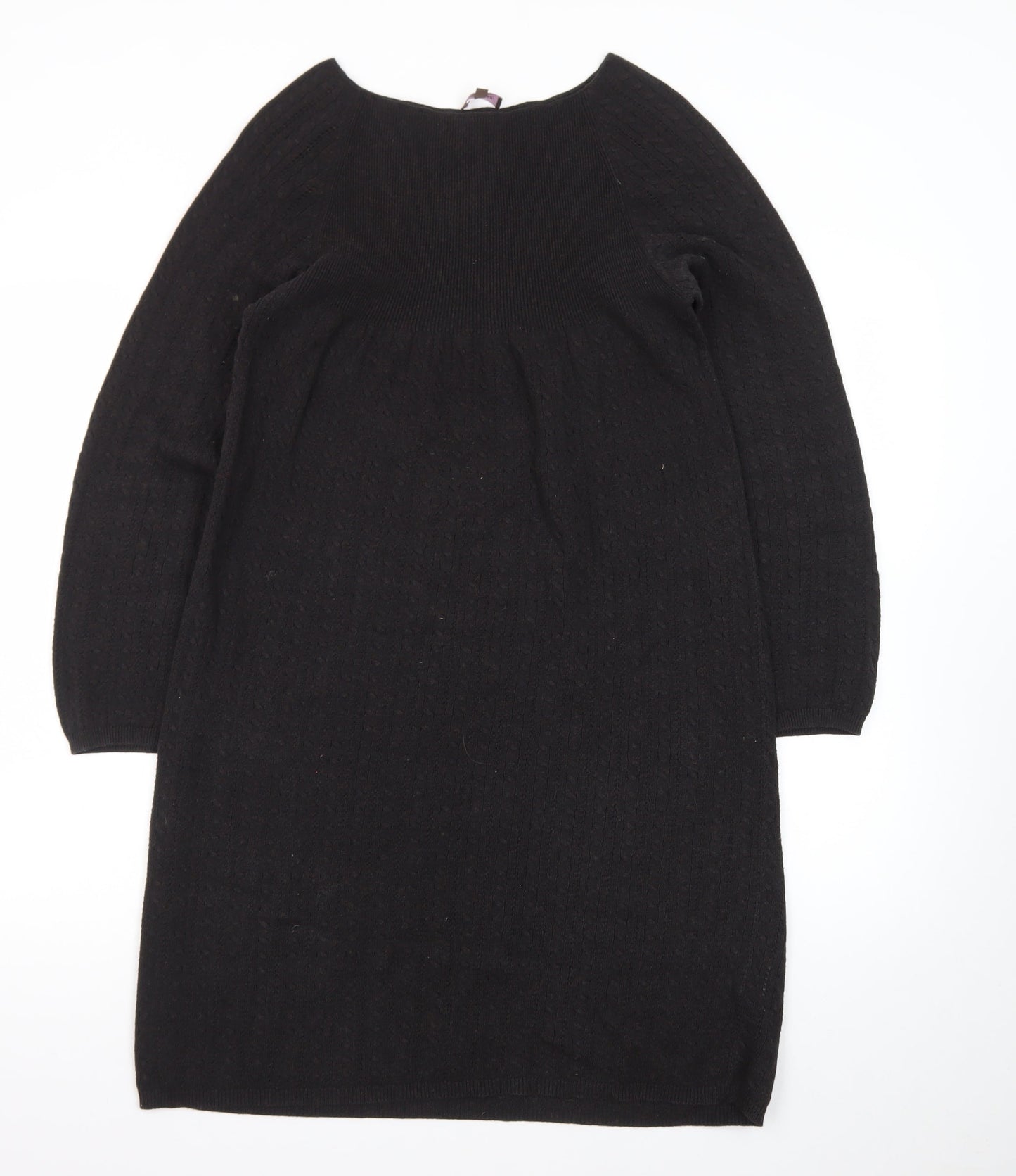 Phase Eight Women’s Black Wool Blend Long Sleeve Shift Dress Size 12