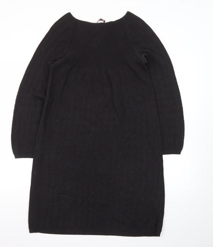 Phase Eight Women’s Black Wool Blend Long Sleeve Shift Dress Size 12