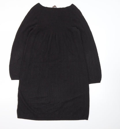 Phase Eight Women’s Black Wool Blend Long Sleeve Shift Dress Size 12