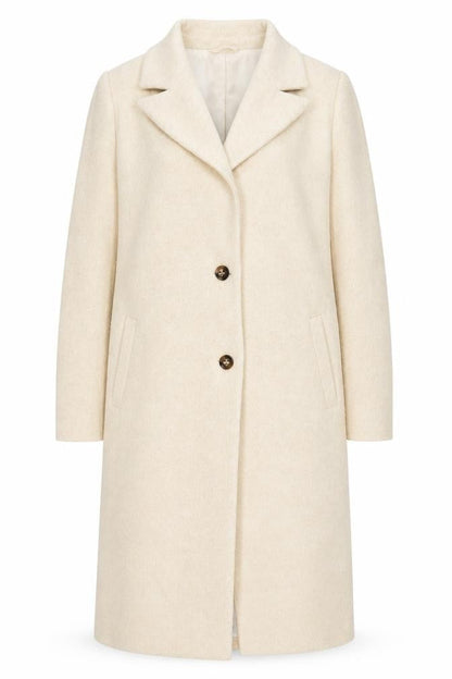 In The Style Women’s Beige Wool Blend Long Overcoat UK 12