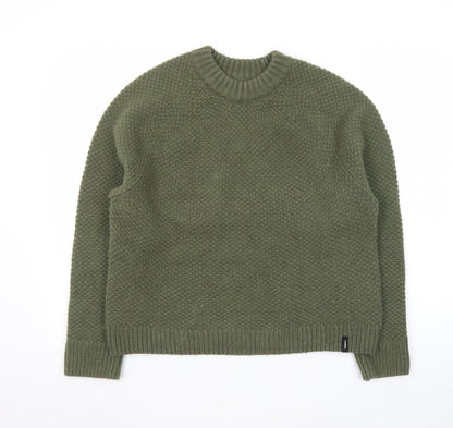 Finisterre Women Green Wool Blend Crew Neck Jumper Size 12