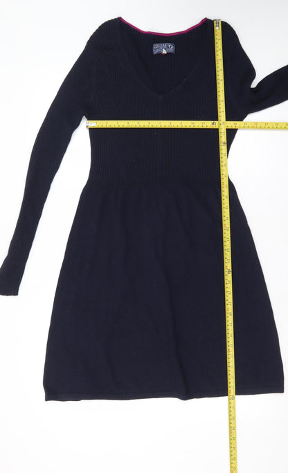 Joules Women's Black Wool Knit Fit & Flare Dress Size 10