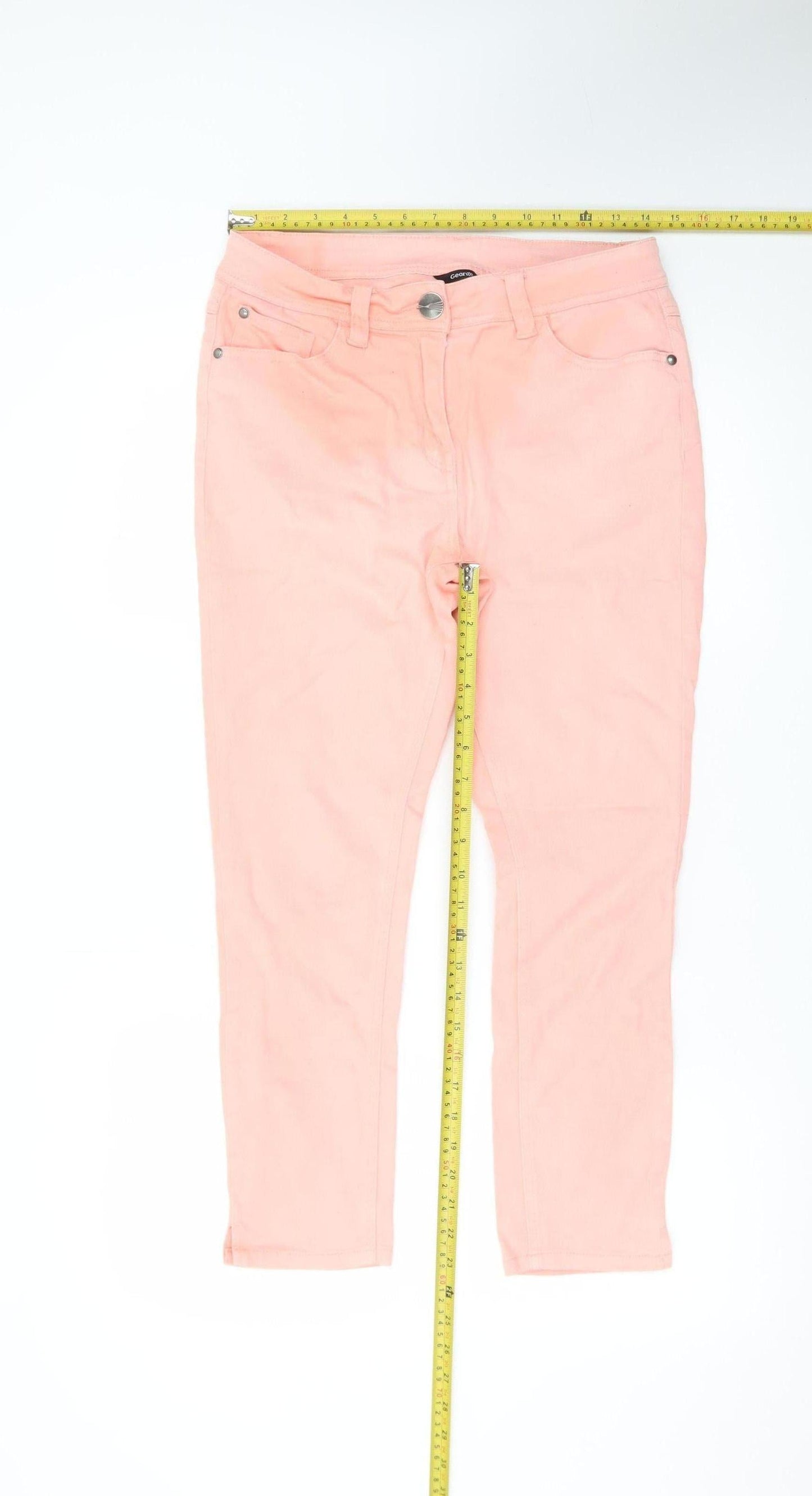 George Women's Pink Skinny Jeans Size 12 Stretch Cotton