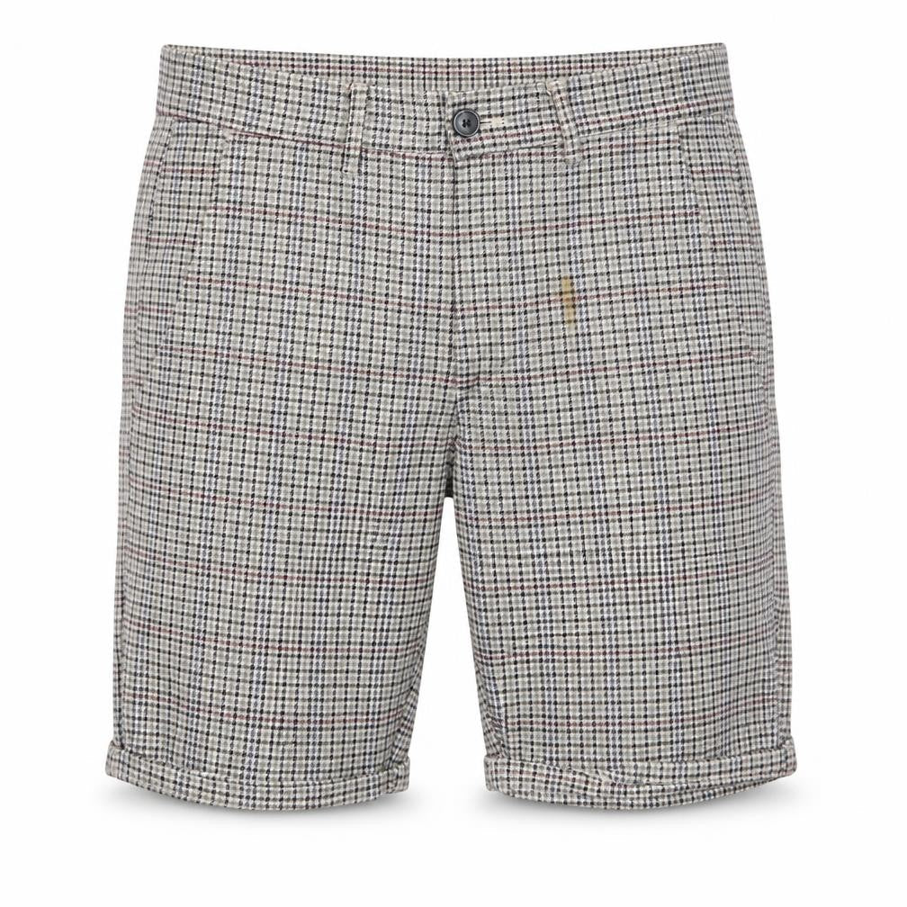 River Island Men's Grey Check Chino Shorts Size 28 Regular Fit