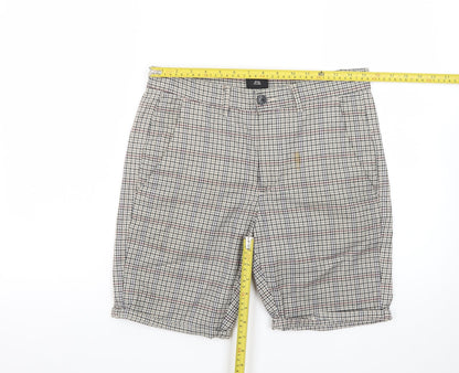 River Island Men's Grey Check Chino Shorts Size 28 Regular Fit