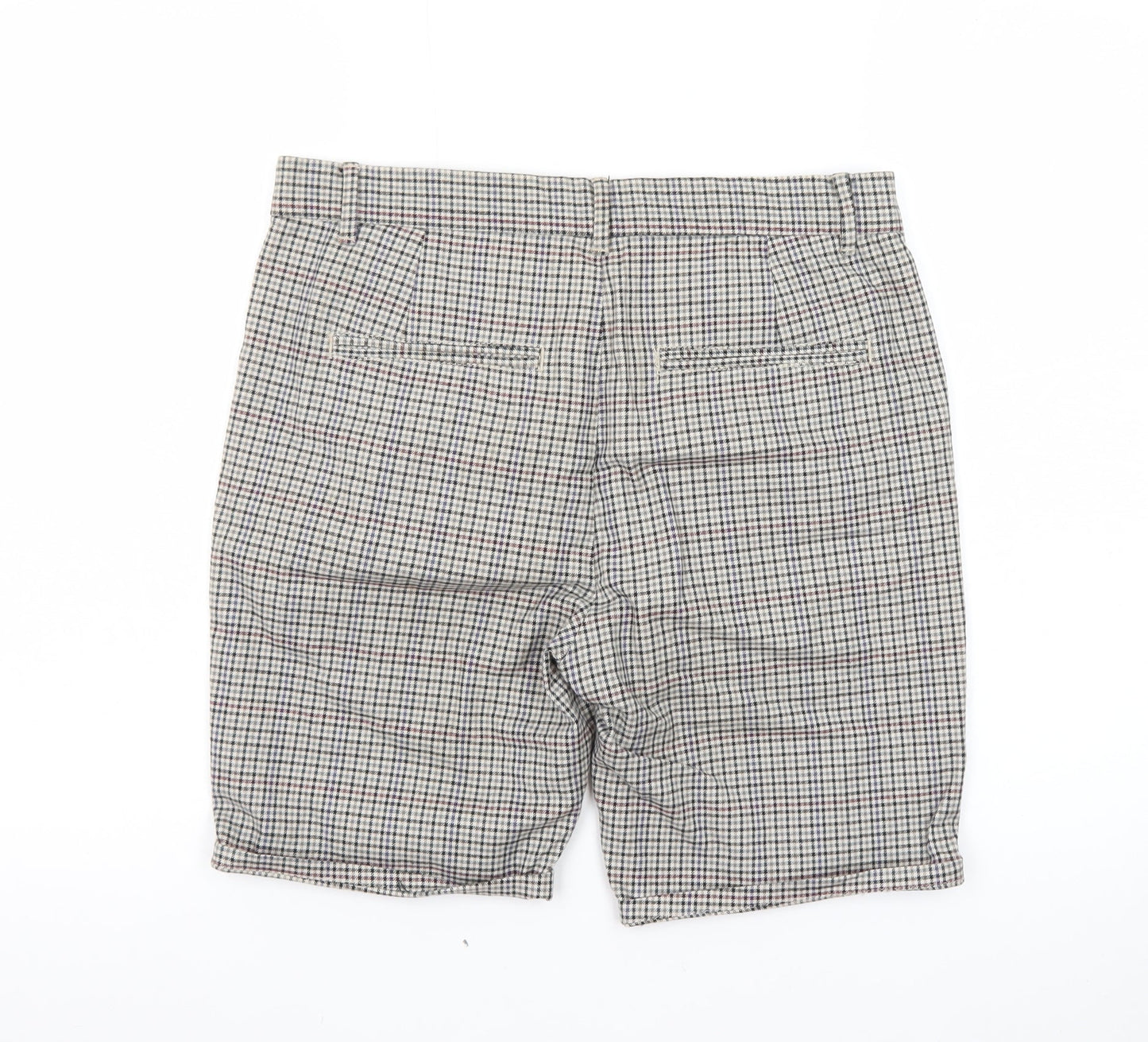 River Island Men's Grey Check Chino Shorts Size 28 Regular Fit