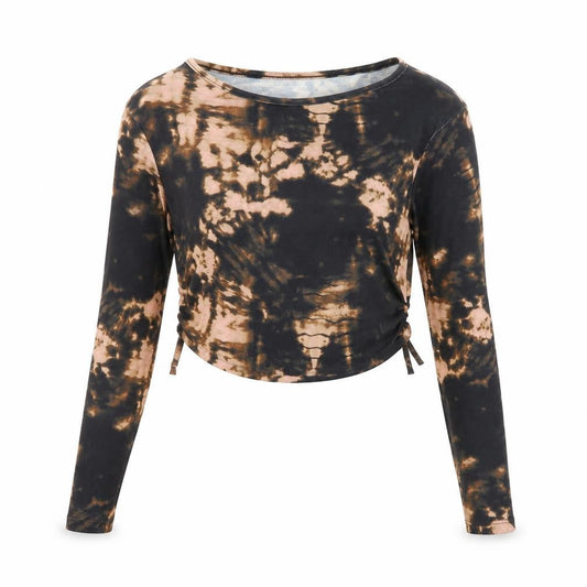 Boohoo Womens Multicoloured Tie Dye Cropped Long Sleeve Top UK 12