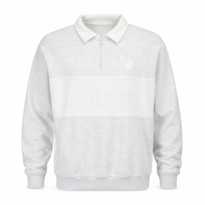 Bo&Tee Mens Grey Collared 1/4 Zip Athletic Sweatshirt L